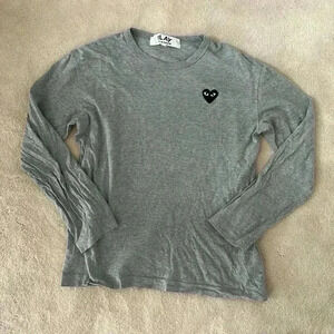 PLAY COMME DE GARÇONS - grey 3/4 sleeve  cotton shirt